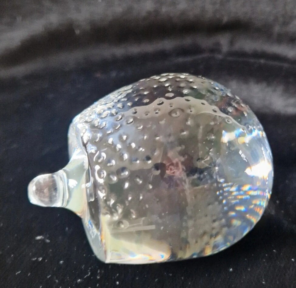 Holmegaard Art Glass Hedgehog Figurine Ornament Rare Mid Century Vintage Denmark