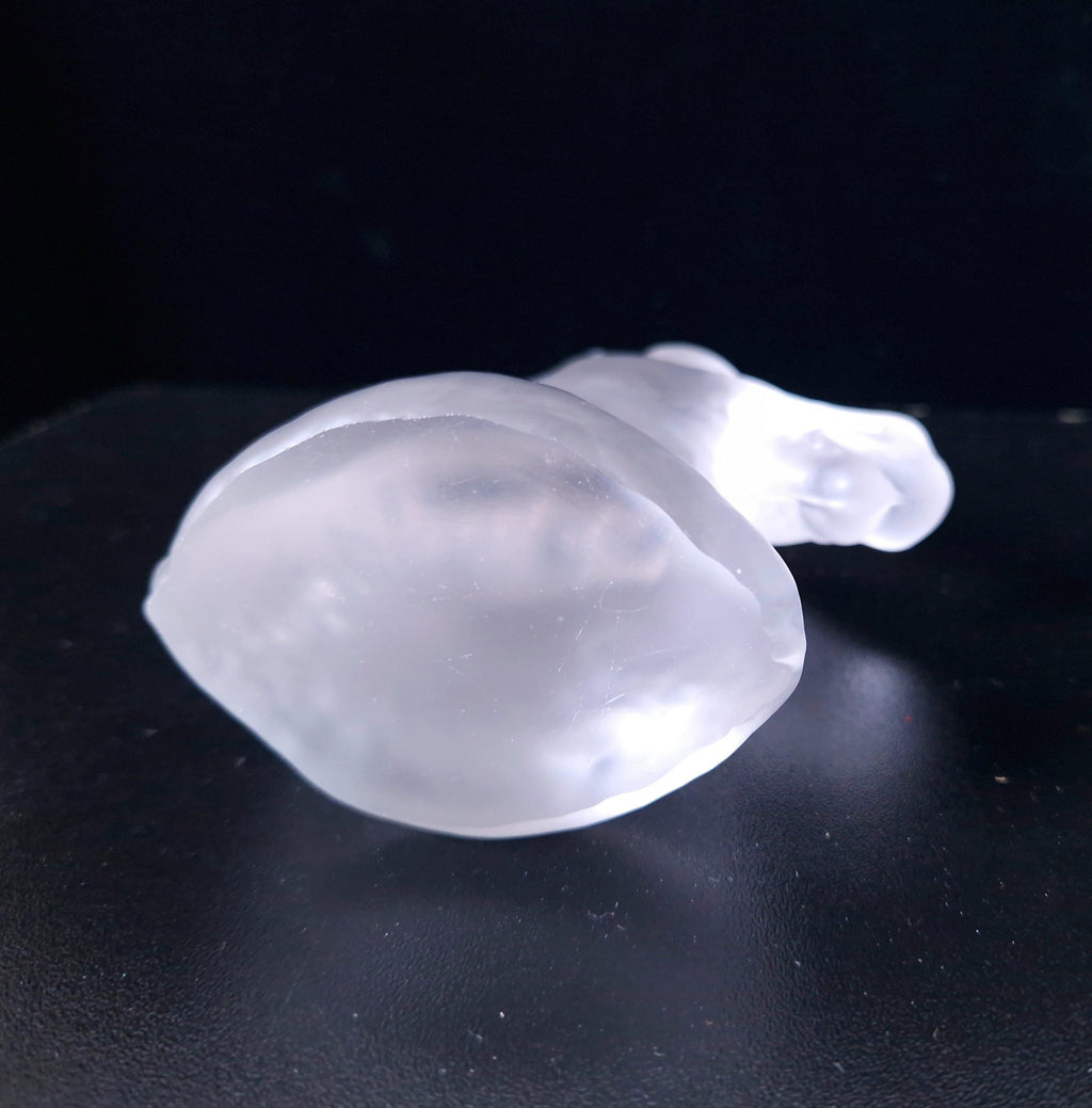 Vintage Frosted Glass Art Deco Style Horse Head Figure Paperweight 13cm