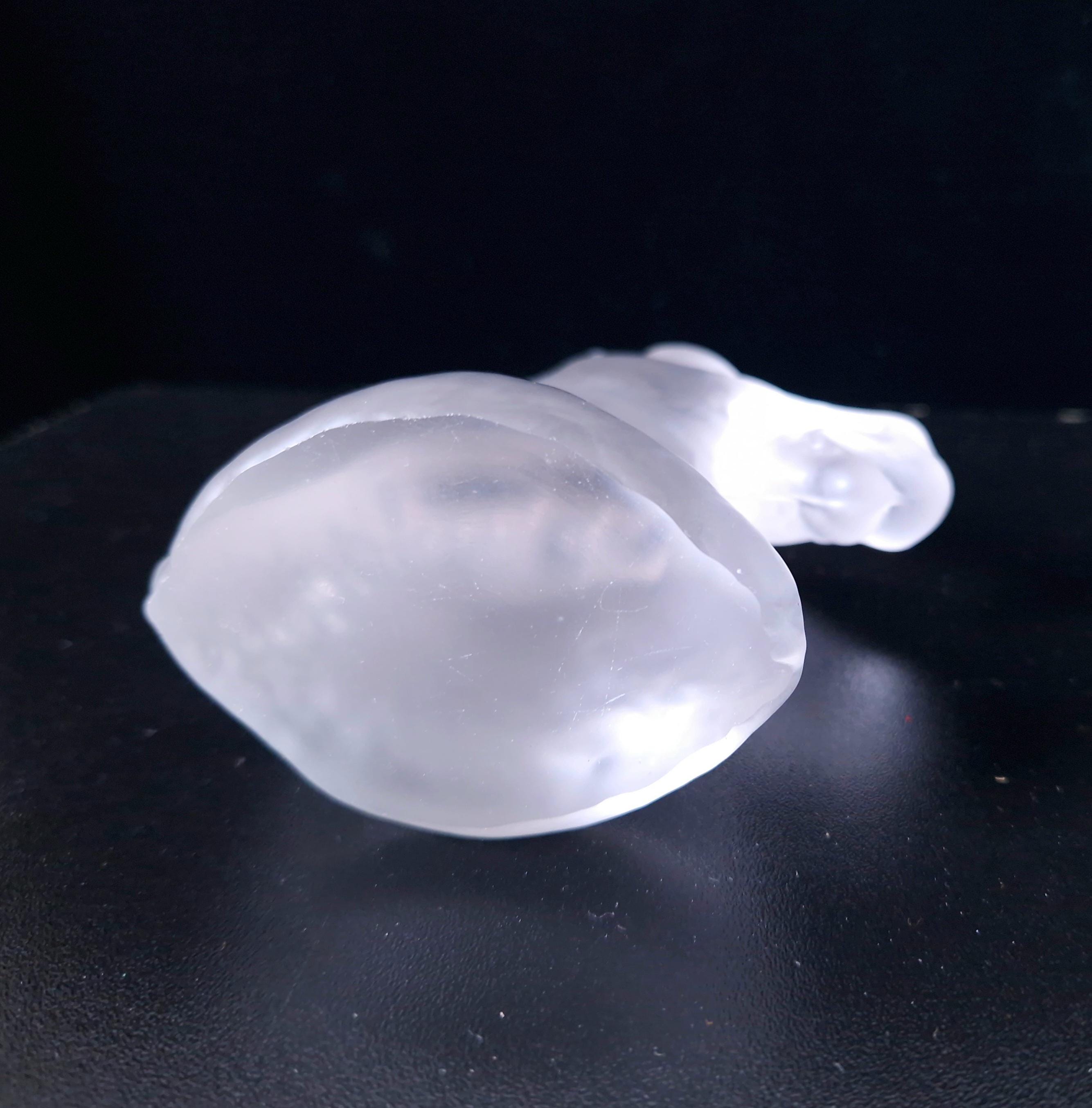 Vintage Frosted Glass Art Deco Style Horse Head Figure Paperweight 13cm