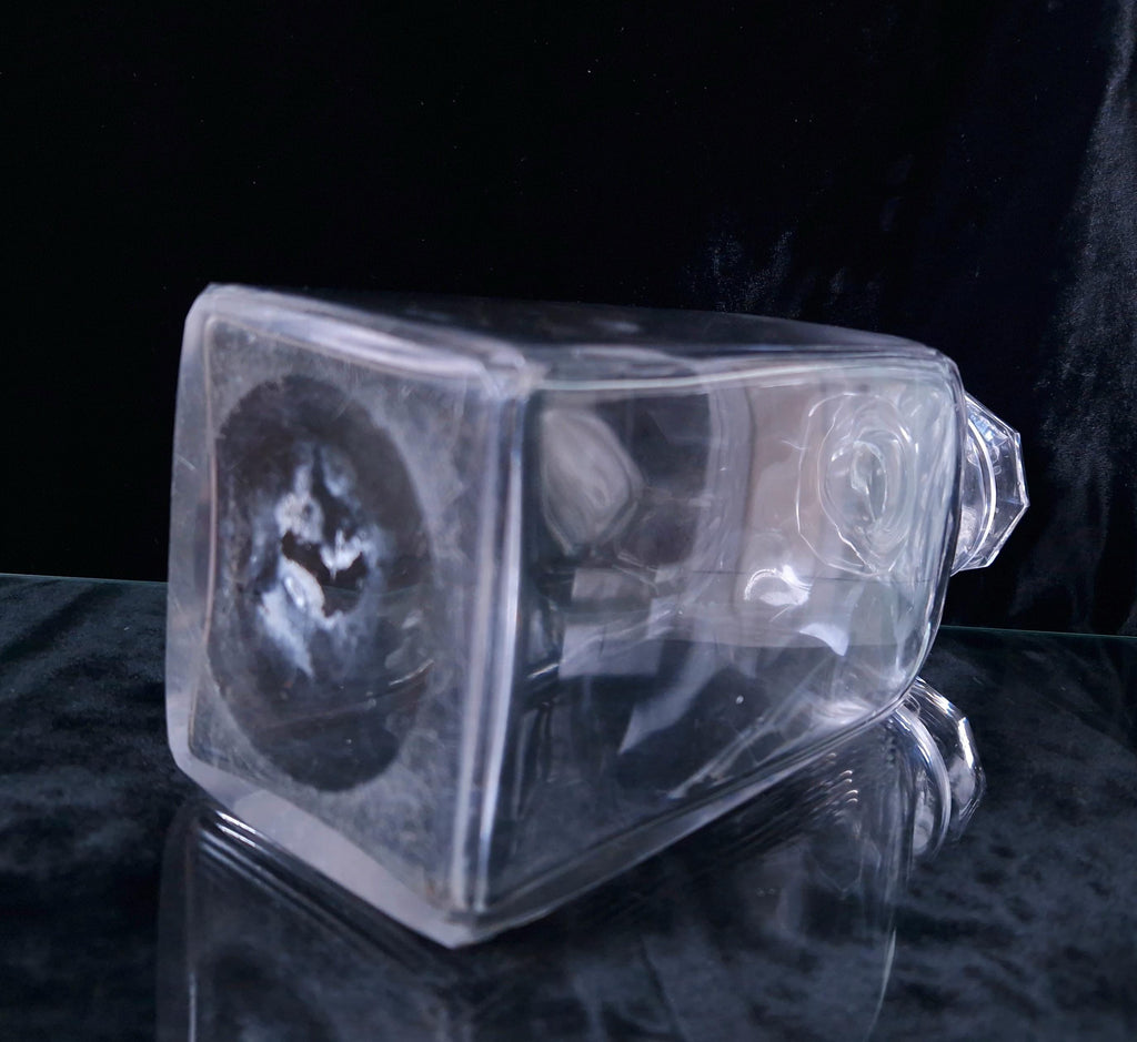 Antique Rectangular Spirit Decanter With Petal-Cut Shoulders & Octangon Stopper
