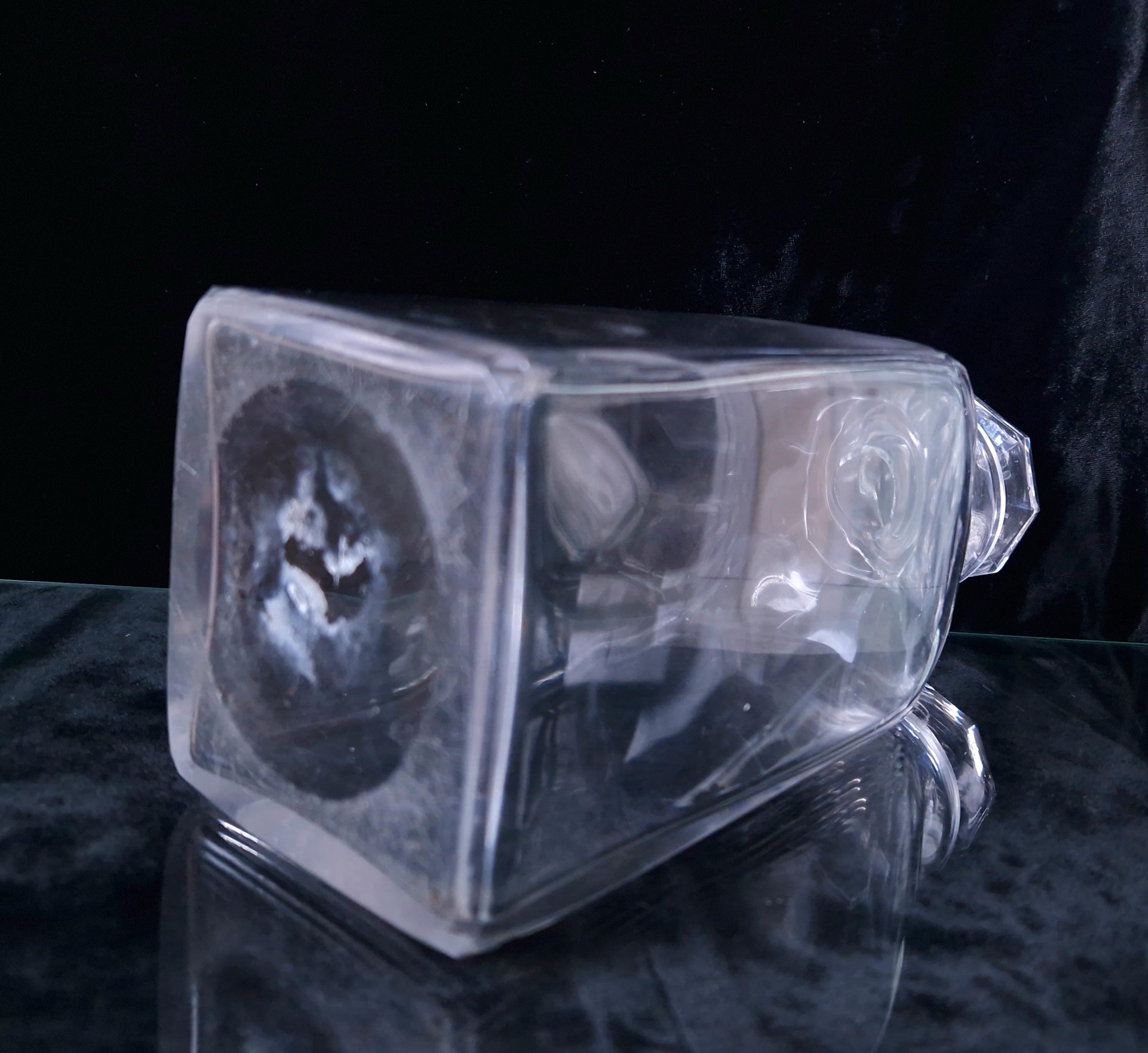 Antique Rectangular Spirit Decanter With Petal-Cut Shoulders & Octangon Stopper