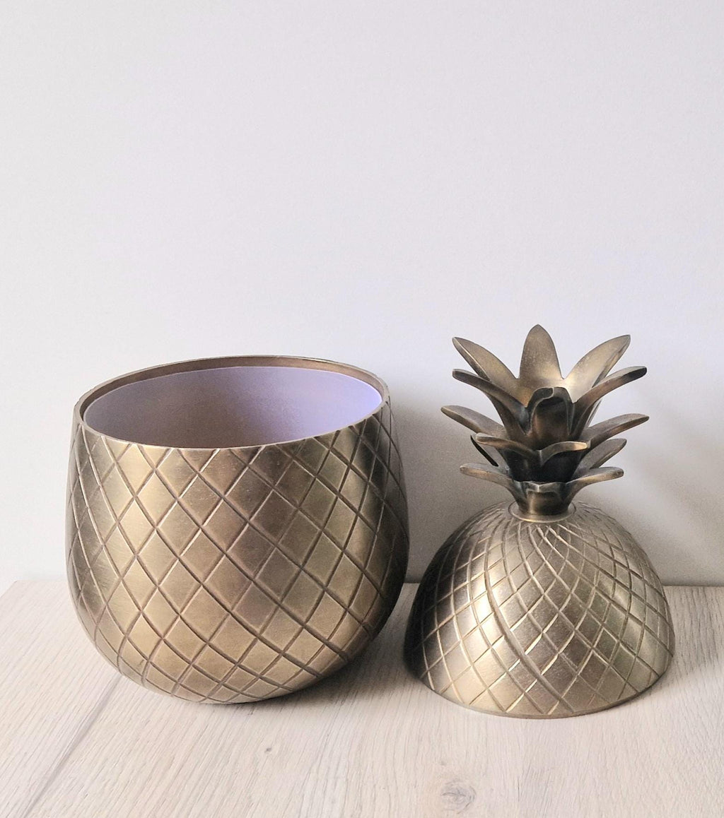 Vintage 1980s Extra Large Gold Metal Pineapple Ice Bucket 30cm