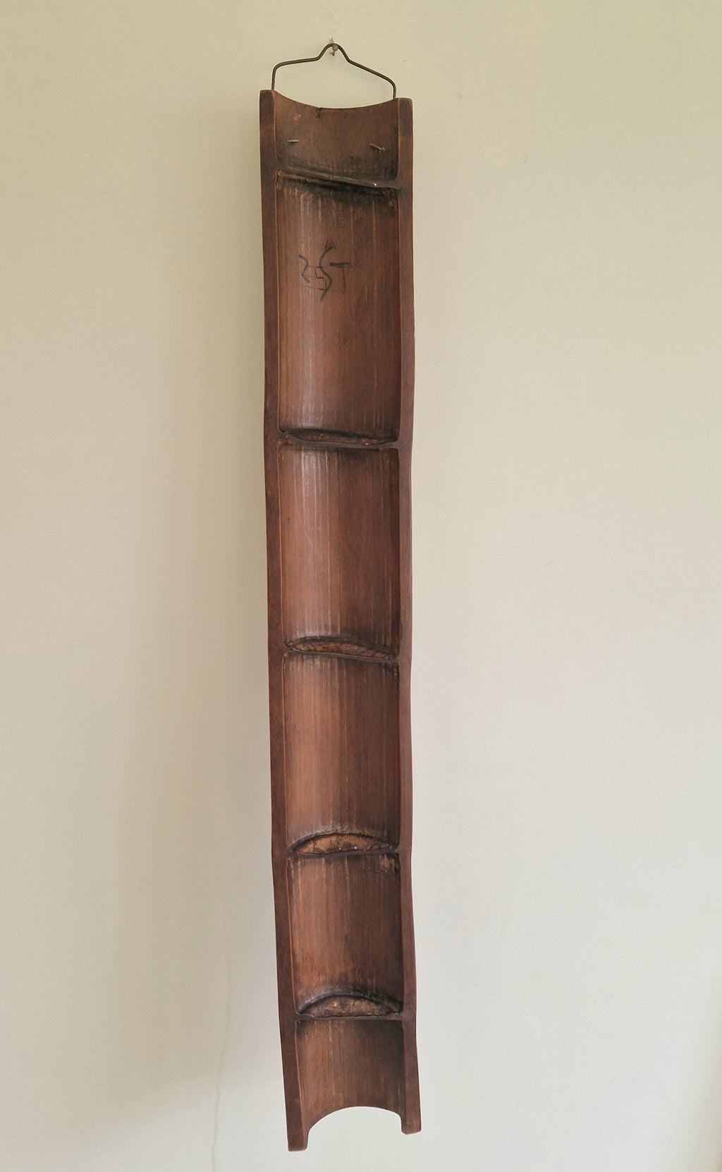 2 x Large Antique Chinese Carved Bamboo Caligraphy Couplet Wall Hangings Signed