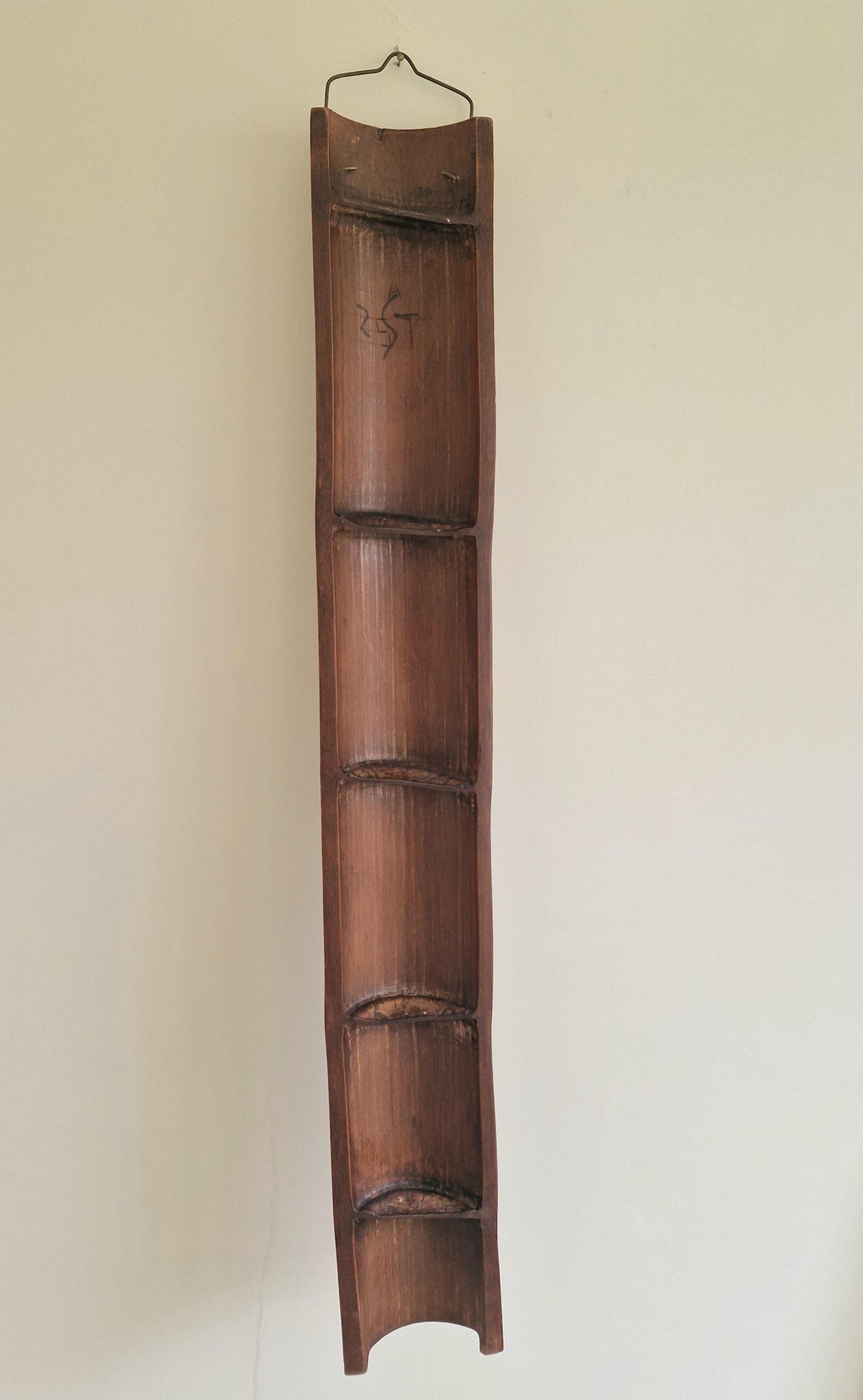 2 x Large Antique Chinese Carved Bamboo Caligraphy Couplet Wall Hangings Signed