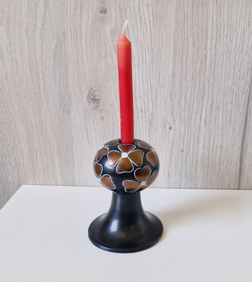 Arabia Finland 'Gabriel' Floral Motif Candle Holder by Olli Vasa - A Rare Edition 1993