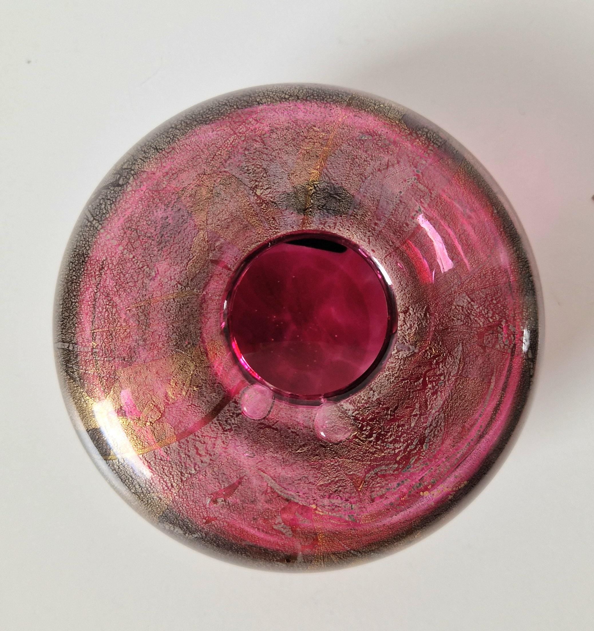 Vintage Isle of Wight Studio Michael Harris 'Azurene Pink' Glass Squat Vase