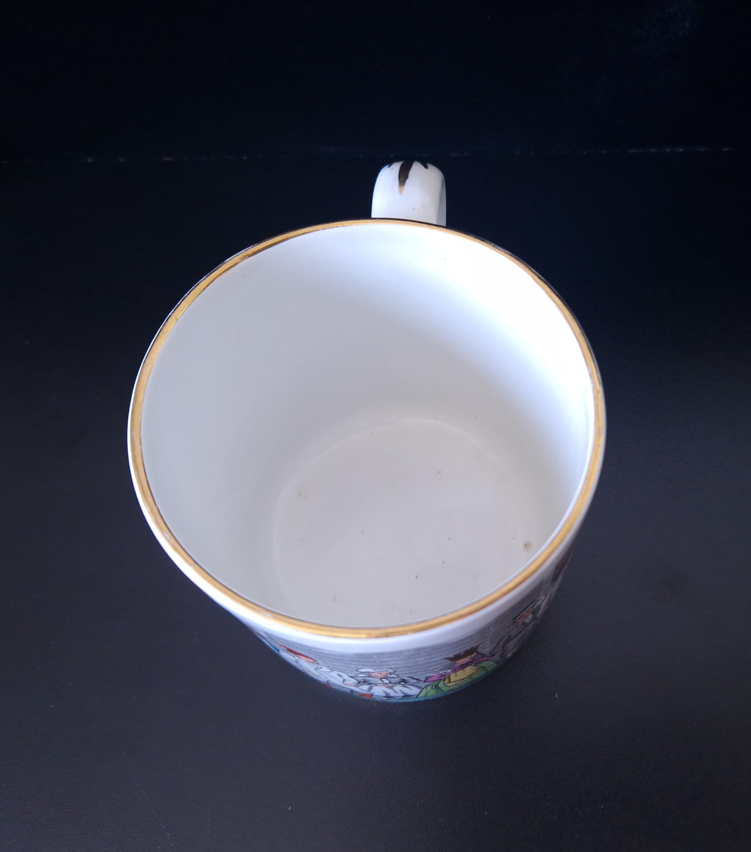 Egersunds Fayancefabrik "Brudefølge Fra Sondmor" Norwegian Antique Ceramic Tankard Mug