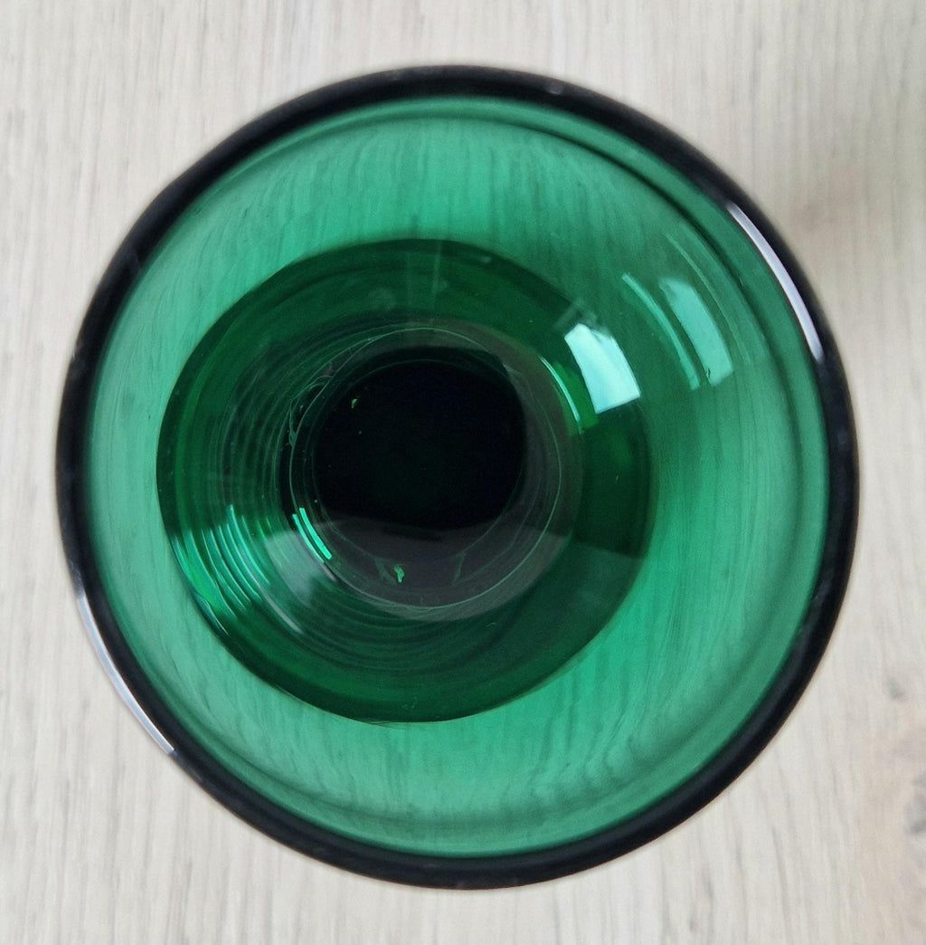 Early 19th Century English Lead Bristol Green Roemer Coiled Foot Wine Glass C.1830
