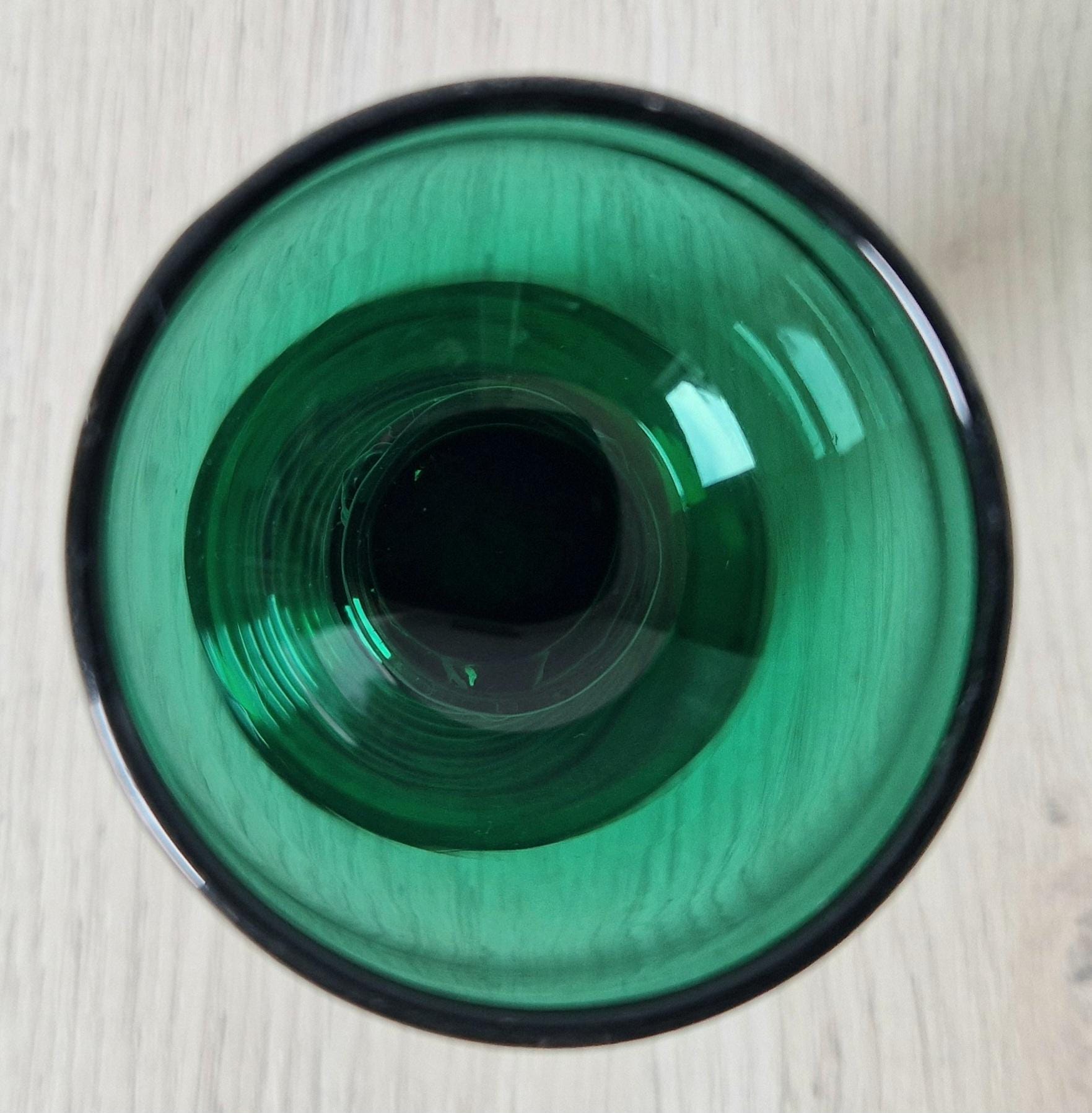 Early 19th Century English Lead Bristol Green Roemer Coiled Foot Wine Glass C.1830