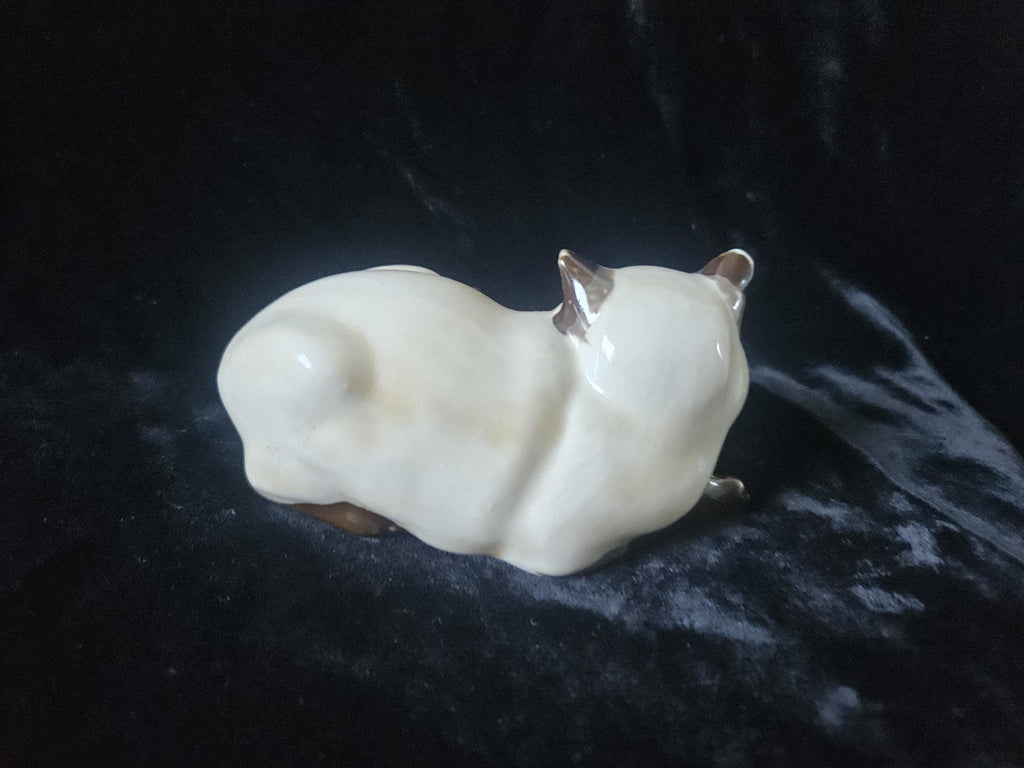 Vintage Ceramic Siamese Cat Ornament 11cm Long Siamese Gift