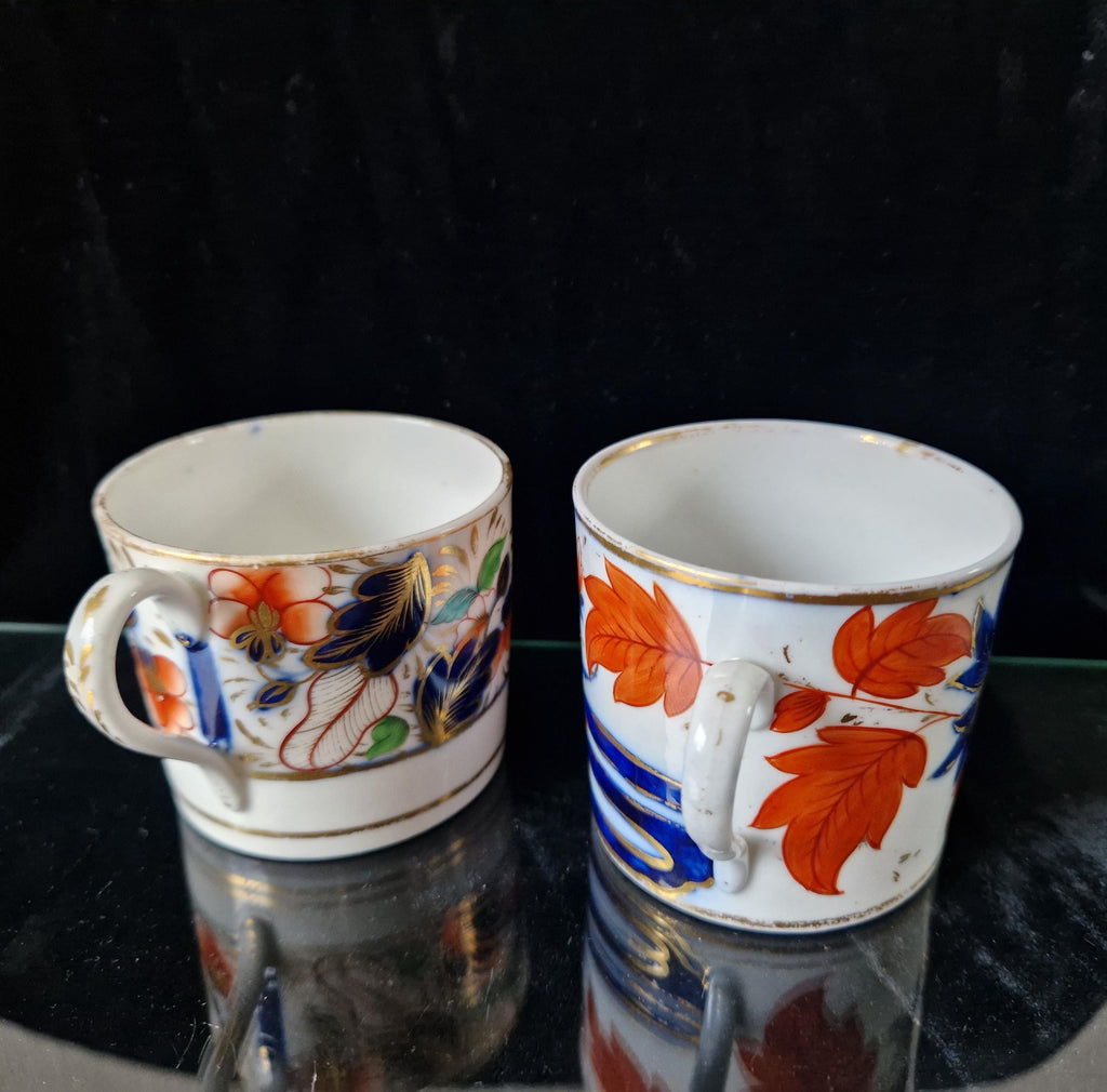 Two Antique 19th Century Small Imari Pattern English China Cups
