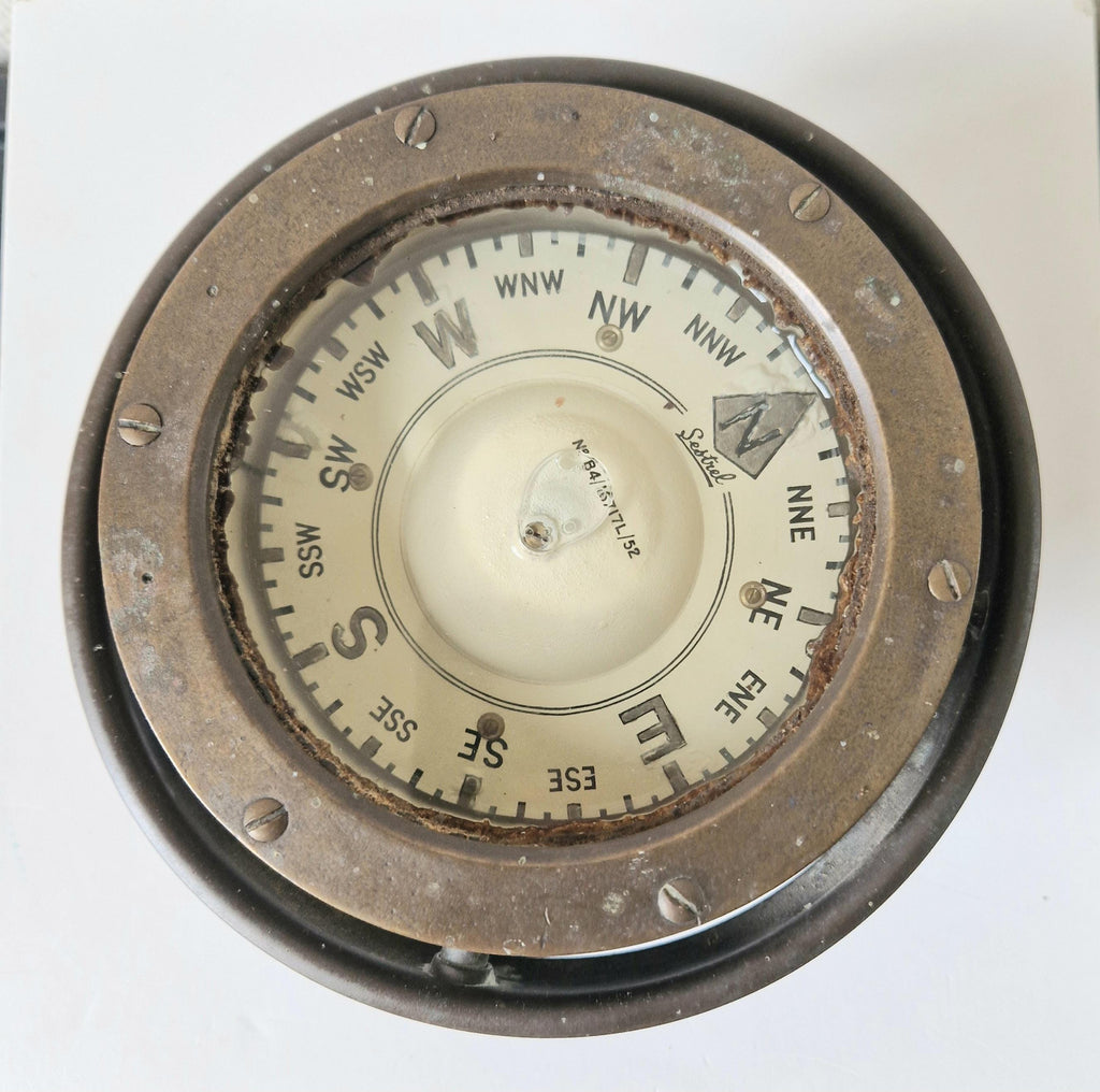 Vintage Seastrel Genuine B4 1950's Alcohol-Filled Brass Ship's Binnacle Compass