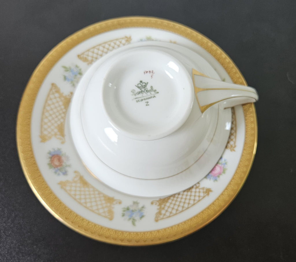 Vintage Rosenthal Germany Cup and Saucer: Gold Gilt Floral Porcelain