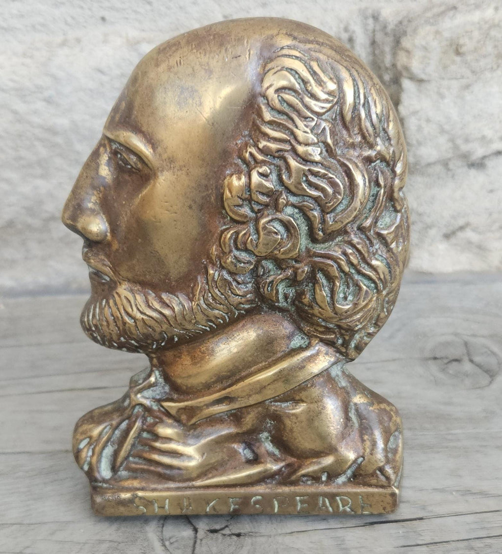 Vintage Brass William Shakespear Door Knocker 12cm X 9cm