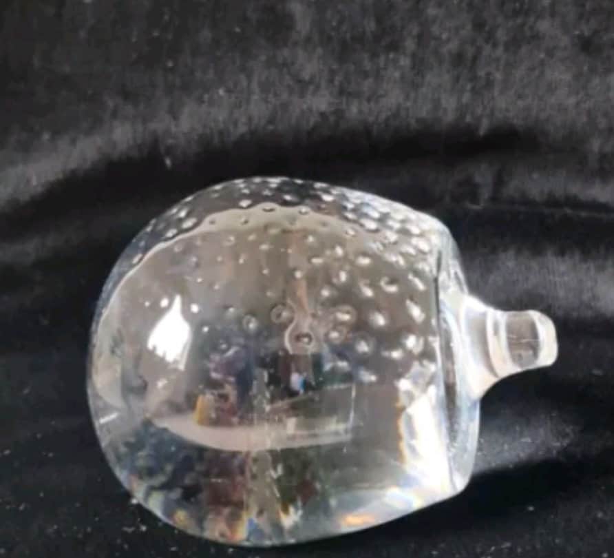 Holmegaard Art Glass Hedgehog Figurine Ornament Rare Mid Century Vintage Denmark