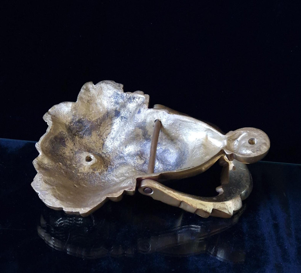 Vintage Large Heavy Cast Brass Dionysius Swing Arm Door Knocker 17cm