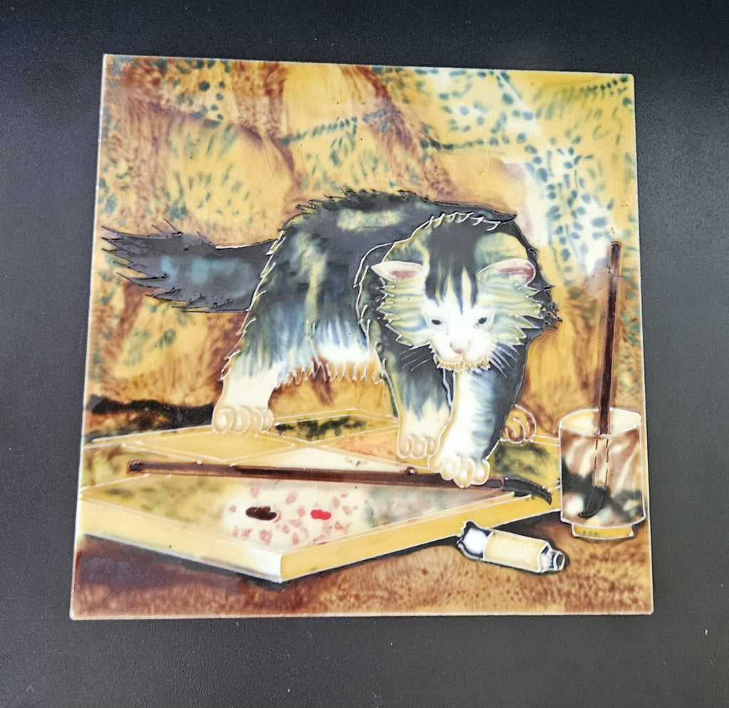 Large Decorative Cat Trivet Tile Wall Hanging or Trivet 20cm X 20cm