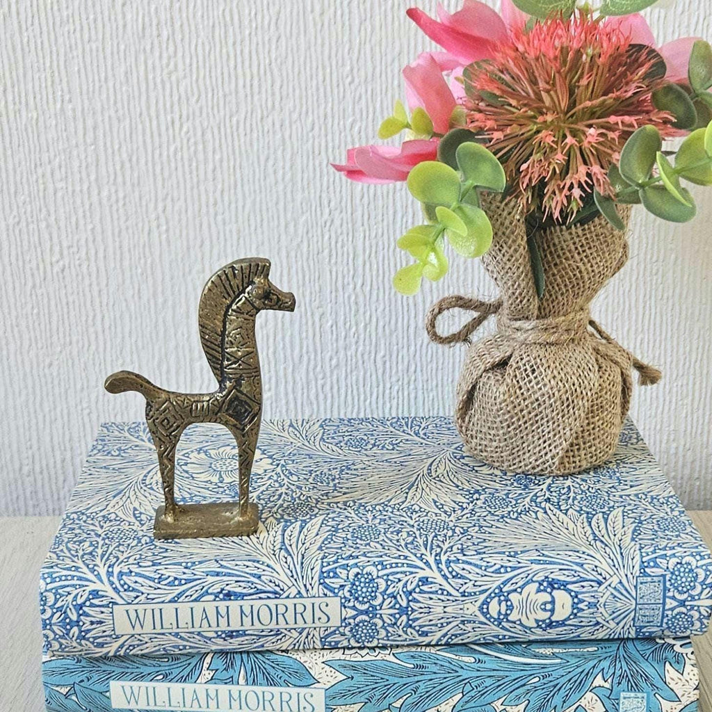 Mid-Century Brass Horse Figure: Greek Etruscan Style, 9cm Tall
