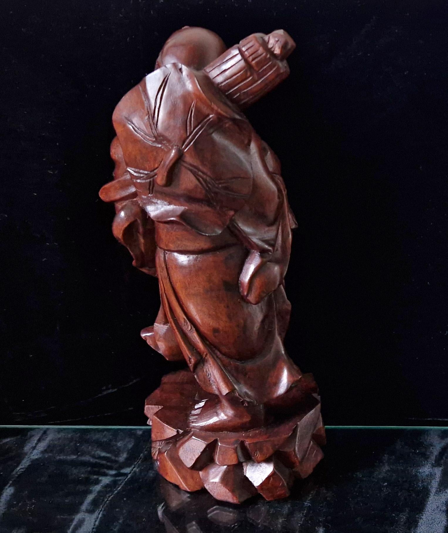 Antique Li Tieh Kuai Chinese Boxwood Root Carving Spirit Traveler Of The Eight Immortals Figure