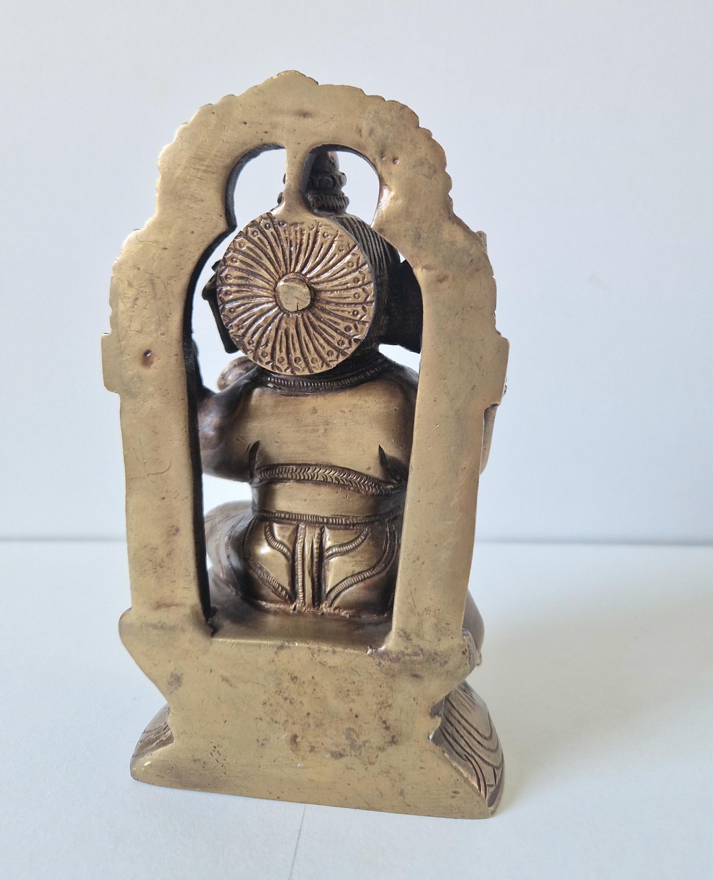 Vintage Bronze Lord Ganesh Ganesha Hindu Diety on Throne Figure 1.16kg