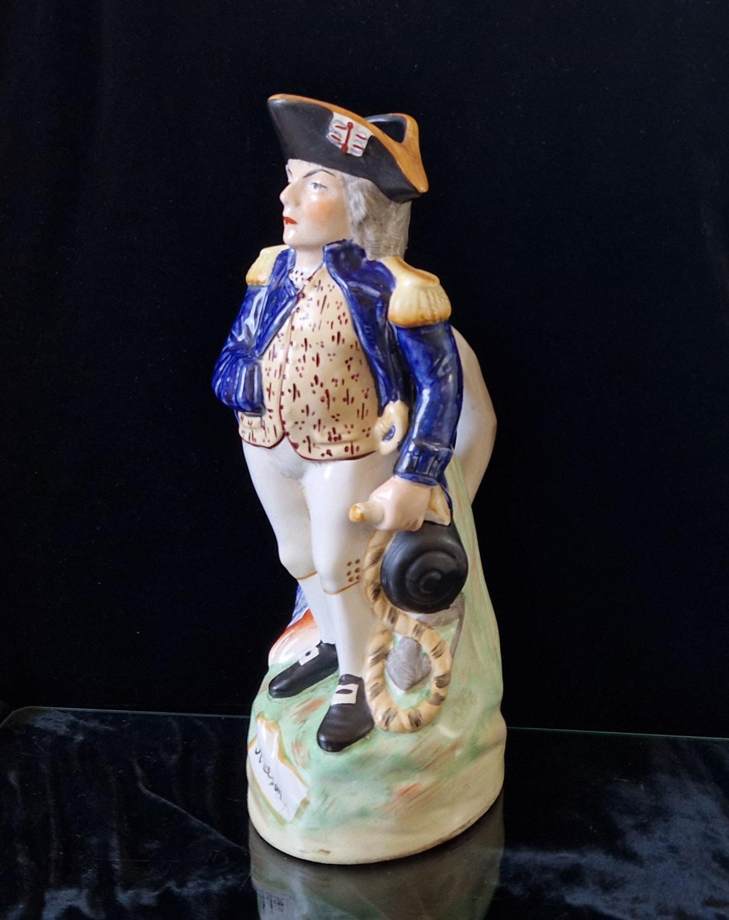 Antique Staffordshire Horatio Nelson Character Jug, Handpainted Pottery (12 inches)