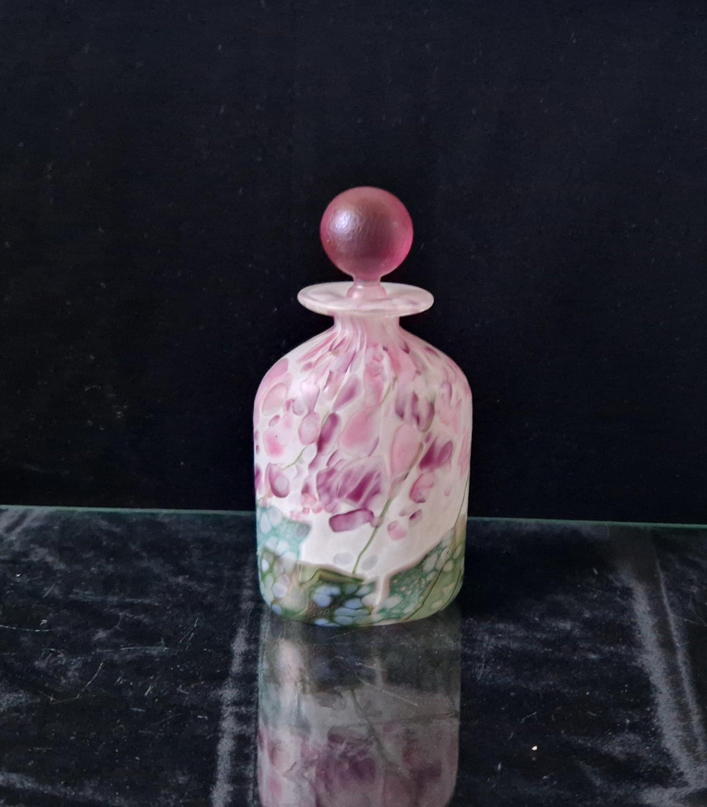 Vintage Isle Of White Glass Perfume Bottle, Lilac Flower Garden, Michael & Elizabeth Harris