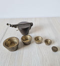 Antique Bronze Nesting Cup Apothecary Weights Set Early 19th Century
