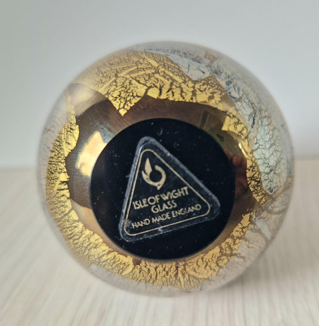 Isle of Wight Art Glass Perfume Bottle: Black Azurene Iridescent, Michael Harris 1970s England