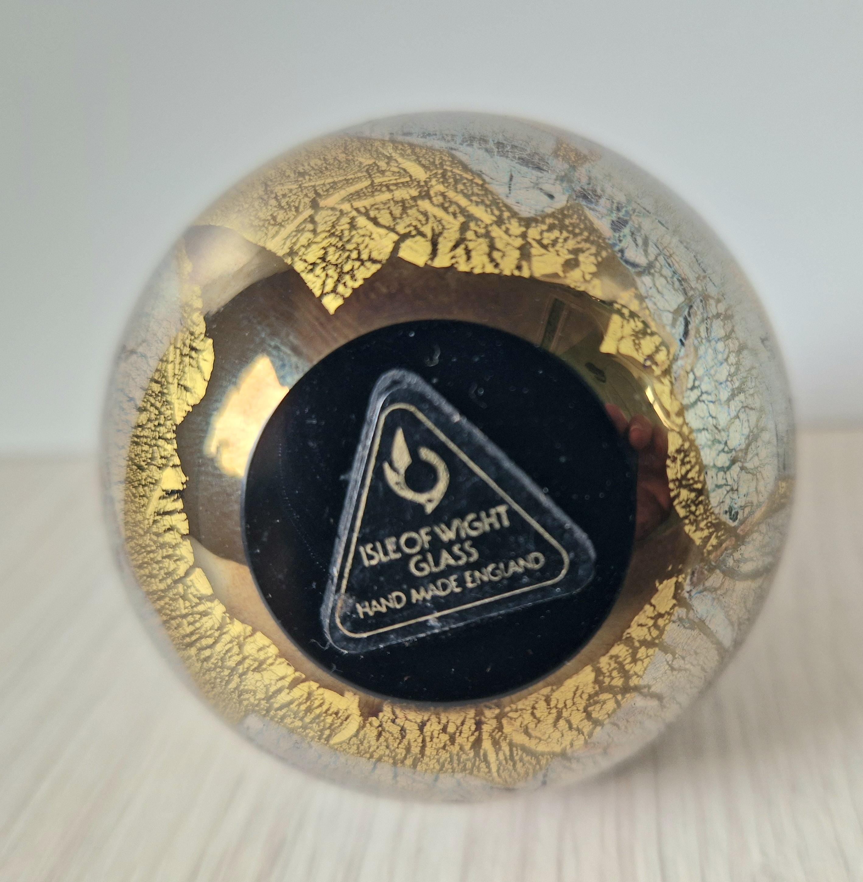 Isle of Wight Art Glass Perfume Bottle: Black Azurene Iridescent, Michael Harris 1970s England