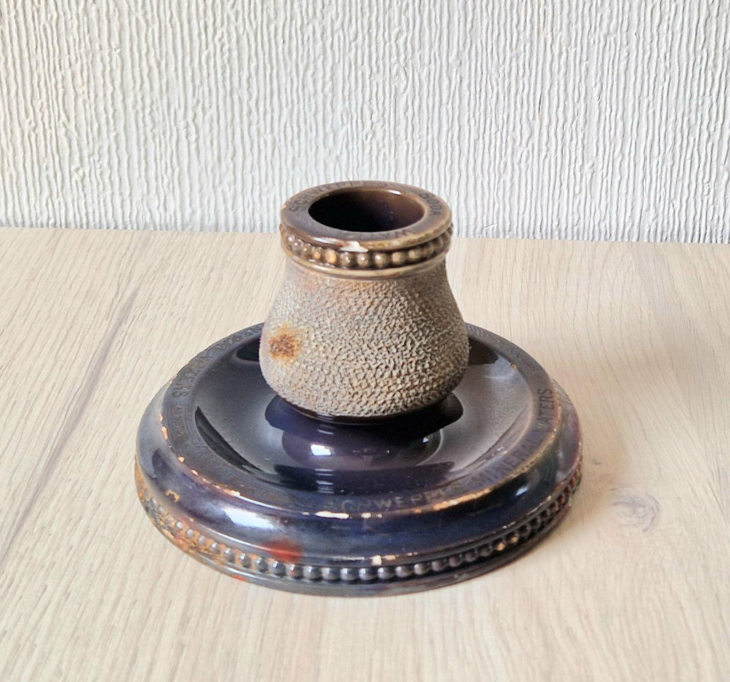Rare Antique Empire Works Schweppes Pub Ceramic Stoneware Match Strike Holder