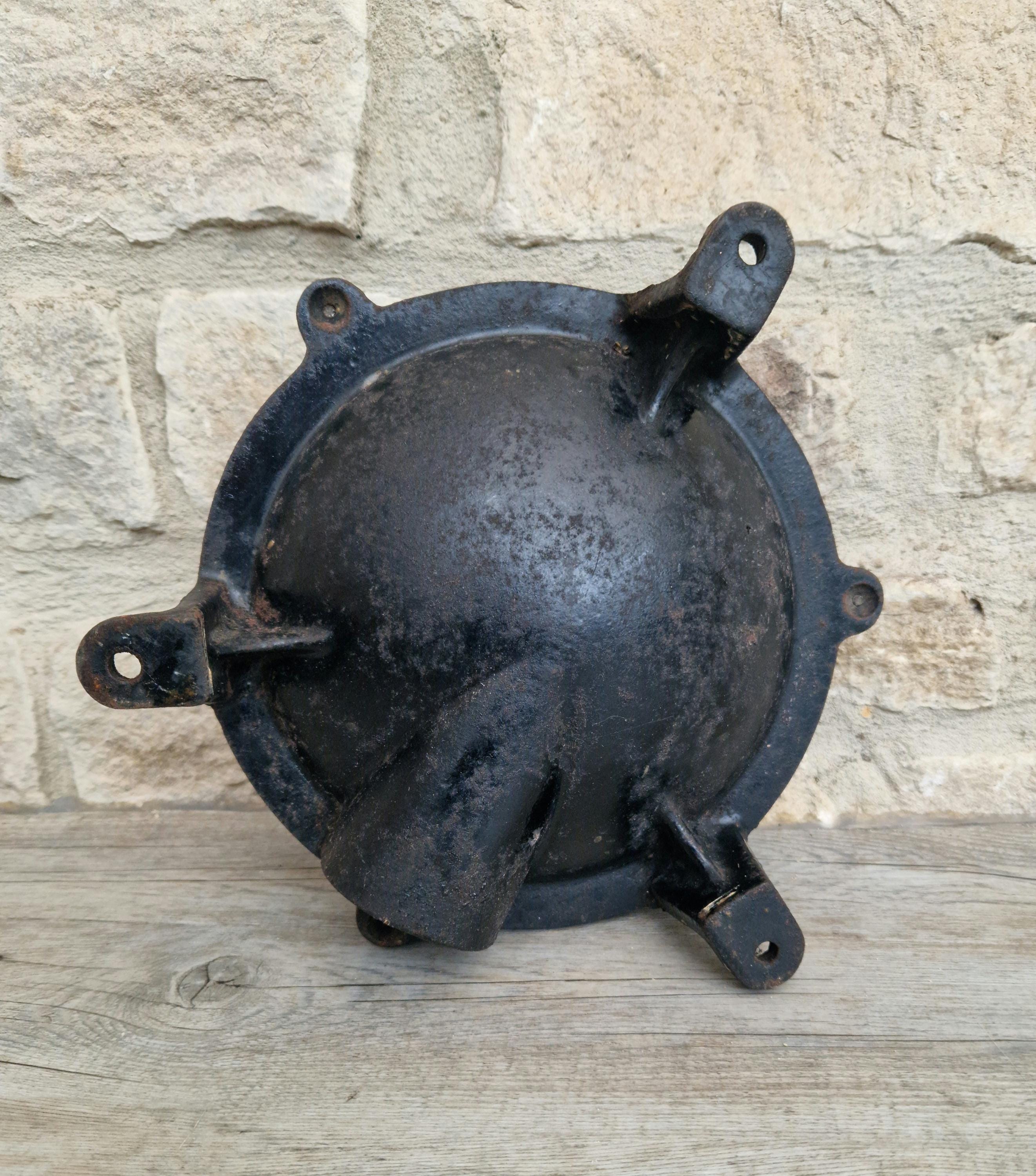 Vintage Industrial Marine Bulkhead Wall Light Cast Iron Round Fixture