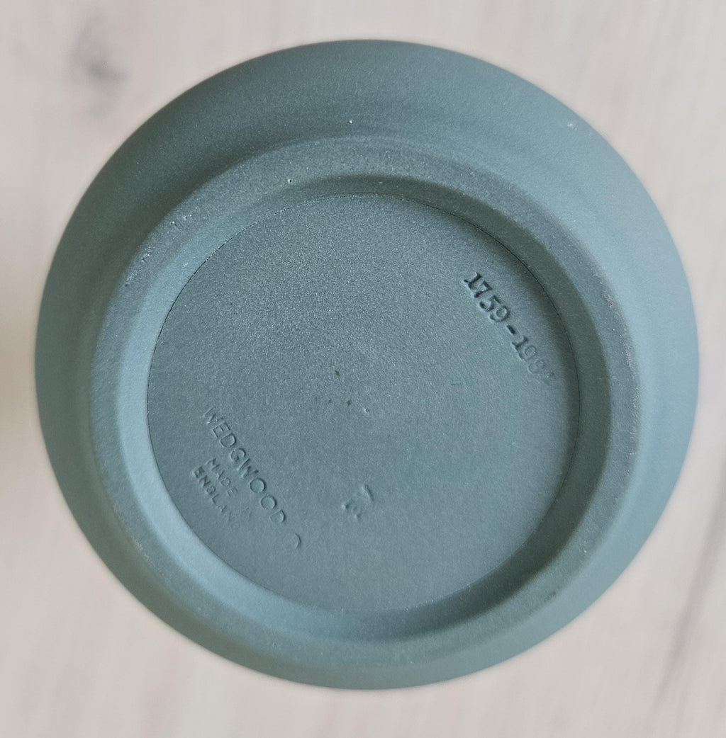 Vintage Teal Green Wedgwood Jasperware Bud Vase 5" Tall Rare