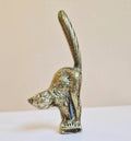 Small Heavy Solid Cast Brass Witch's Standing Cat Figure Ornament 8.5cm Possibly Pipe Tamper