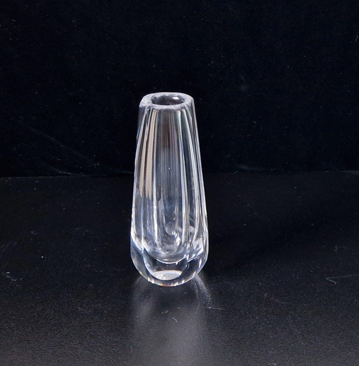 Vintage Orrefors Crystal Teardrop Glass Posy Vase 11cm #2675