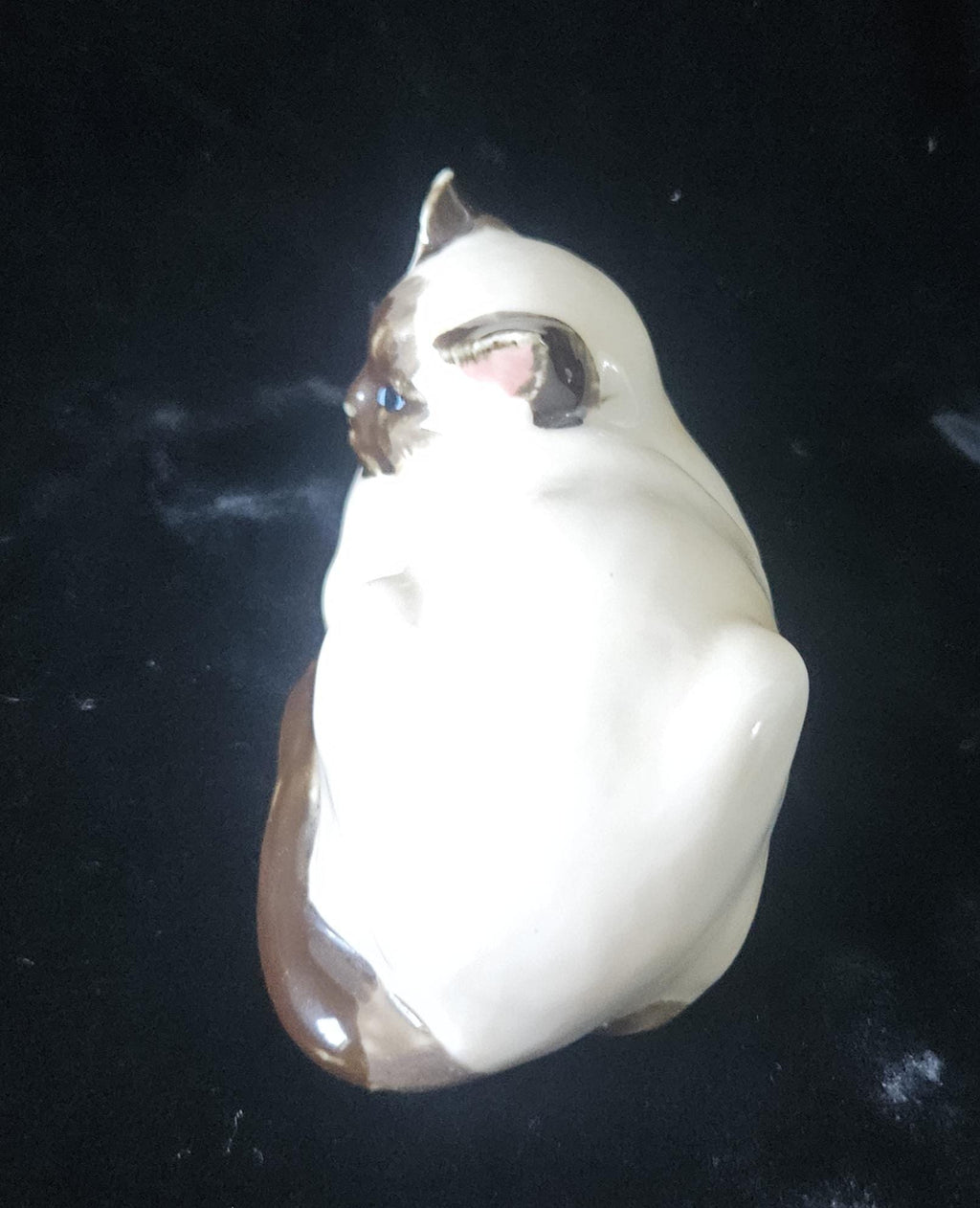 Vintage Ceramic Siamese Cat Ornament 11cm Long Siamese Gift