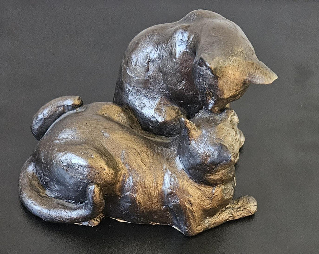 Frith Cats Sculpture Figurine Ornament Felix and Oscar Made in England Cold Cast Bronze-Resin