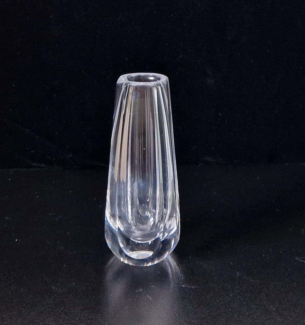 Vintage Orrefors Crystal Teardrop Glass Posy Vase 11cm #2675