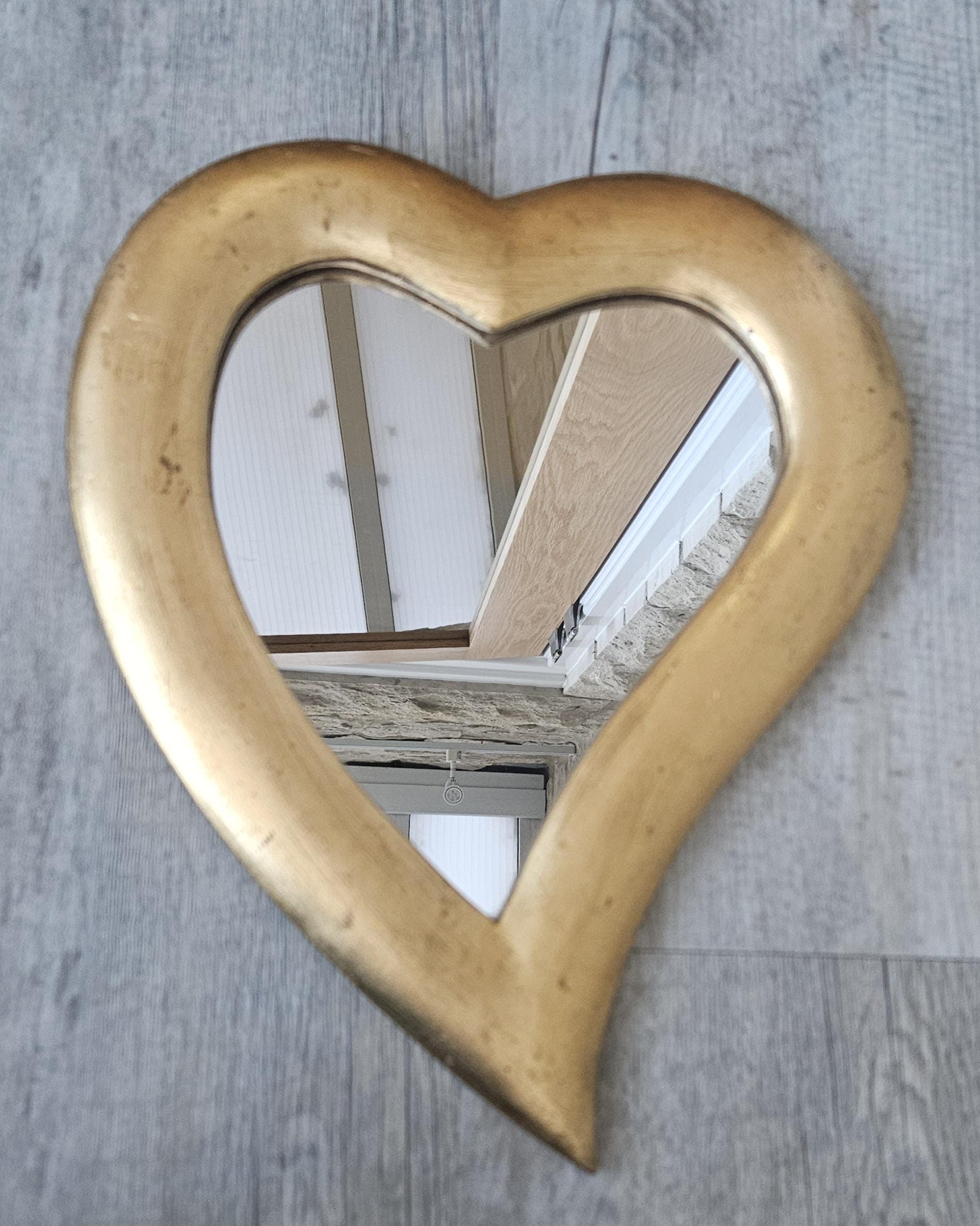 Vintage Gold Framed Heart Wall Mirror 31cm X 27cm