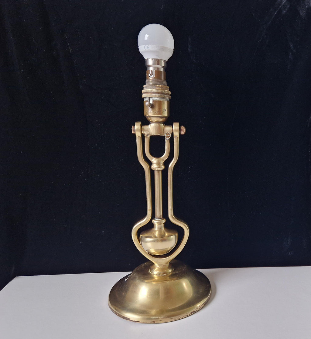 Antique Solid Brass Mariner's Electric Gimbal Wall/Table Lamp