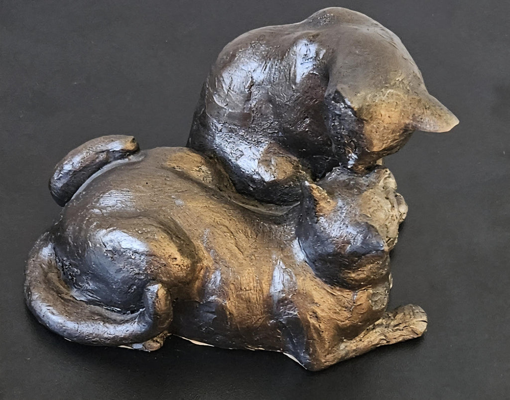 Frith Cats Sculpture Figurine Ornament Felix and Oscar Made in England Cold Cast Bronze-Resin