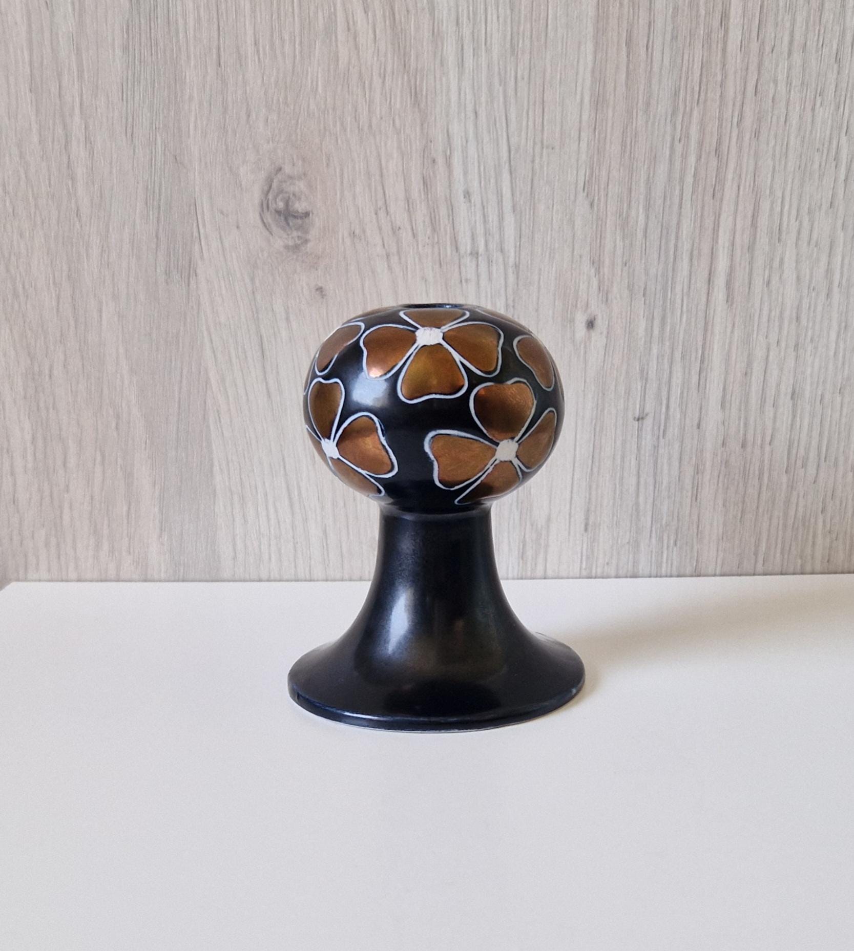 Arabia Finland 'Gabriel' Floral Motif Candle Holder by Olli Vasa - A Rare Edition 1993