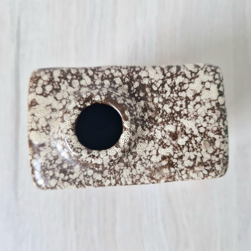 Vintage 1960's Strehla Yellow Fat Lava Block Chimney Vase GDR East German