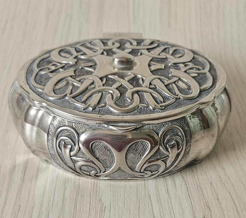 Vintage Silver Plated Trinket Box: Italian Vera Lucino, Intricate Design