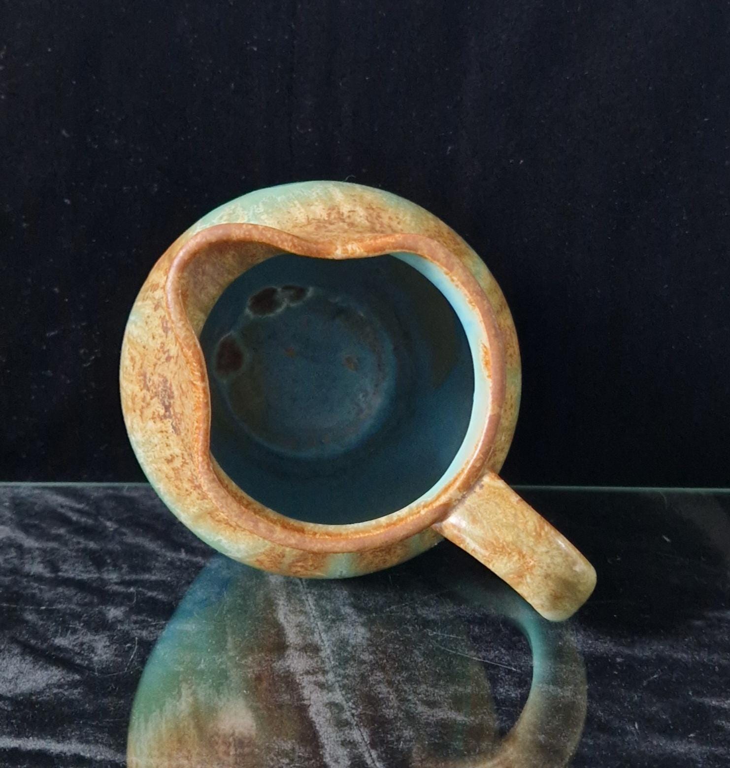 Antique Art Nouveau Rambervillers Glazed Pottery Pitcher, Early 20th Century