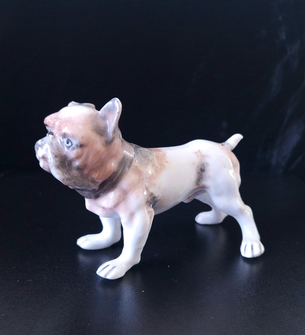 Early 20th Century Hand Painted Ceramic English Bulldog Figure 12cm