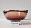 Sven Palmqvist for Orrefors Glass Bowl Red Fade Cased Glass 1950's Footed Dish Rare