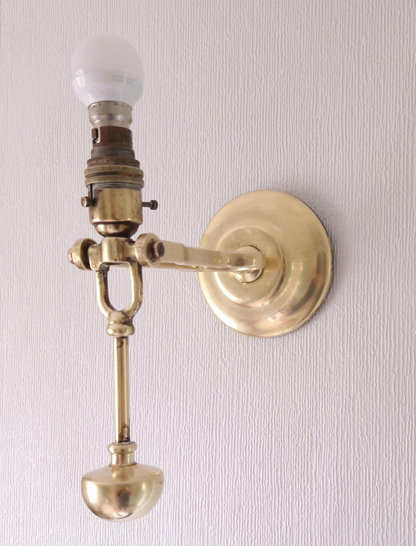 Antique Solid Brass Mariner's Electric Gimbal Wall/Table Lamp
