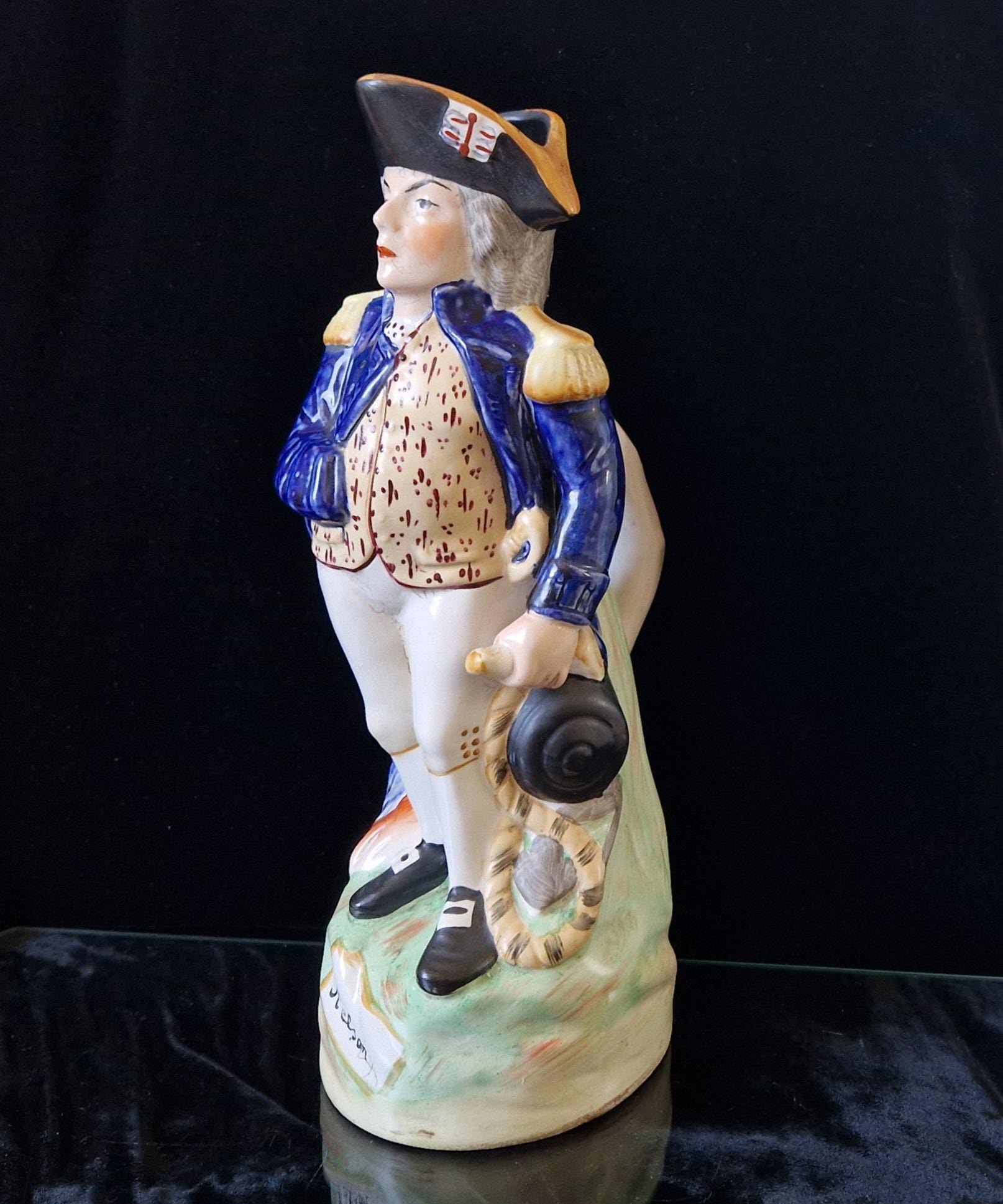 Antique Staffordshire Horatio Nelson Character Jug, Handpainted Pottery (12 inches)