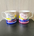 Vintage Past Times Fine Bone China Master & Lady Of The House Coffee Mugs