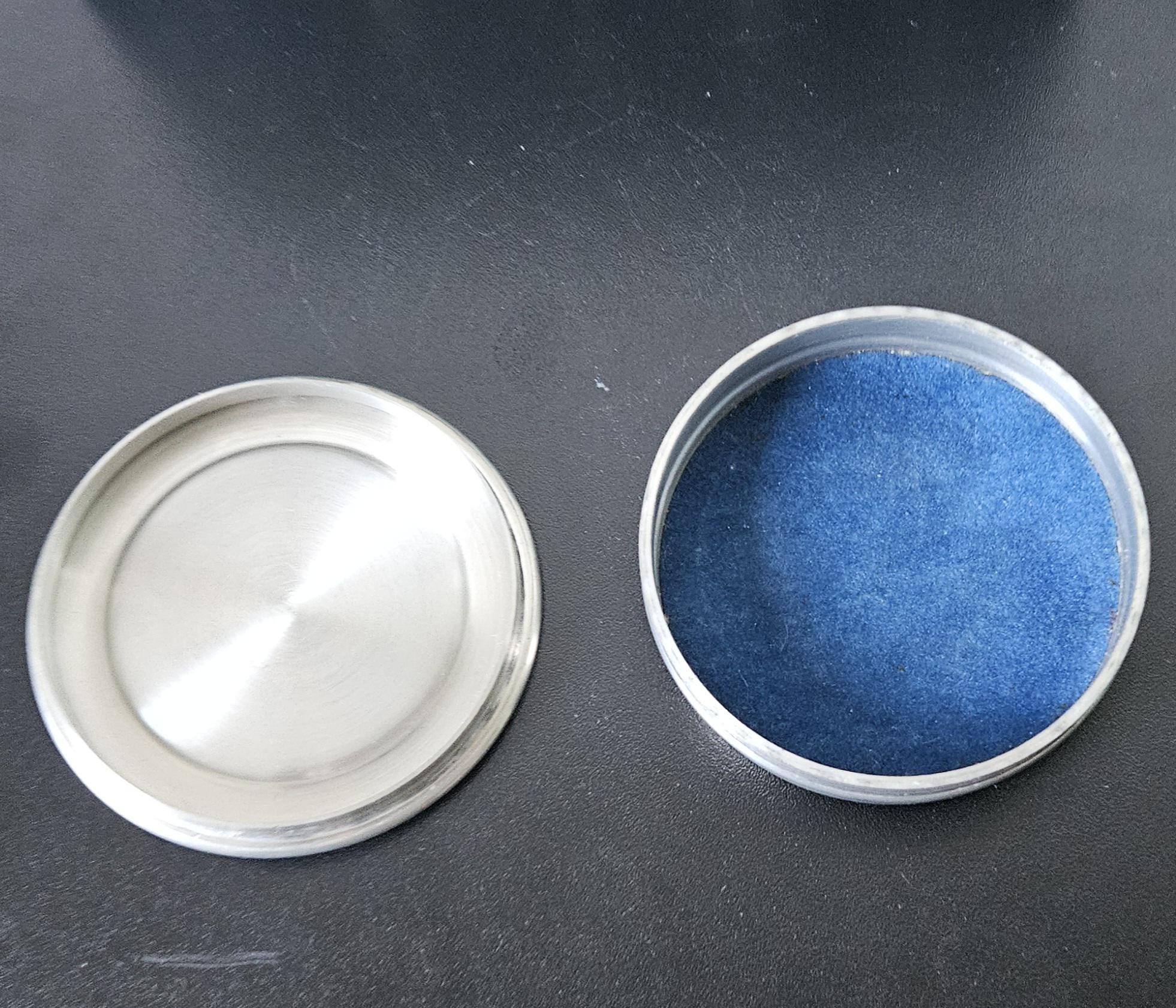 Pewter Art Nouveau Style Trinket Pot Sasha Bowles England signed .Trinket Pot polished Gemstone Inlay